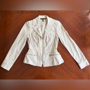 White House Black Market Cream Jean Jacket